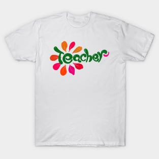 Teacher Flower Funky T-Shirt